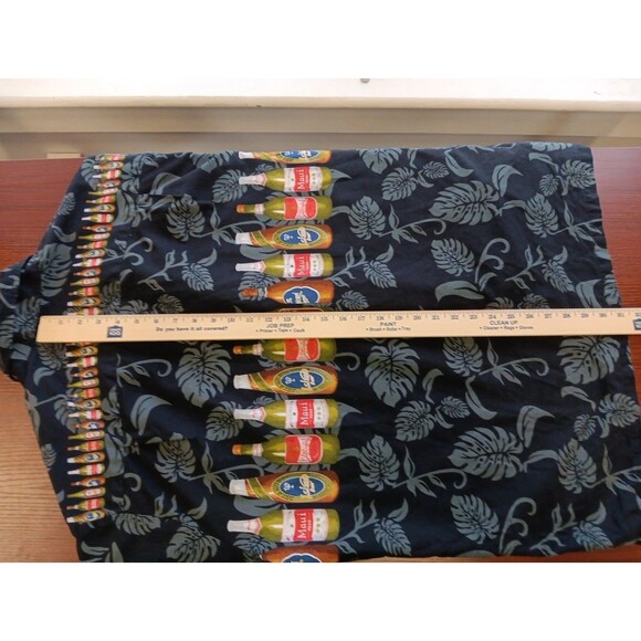 VTG CT Hawaii Fashions Button Up Shirt 2XL Black Short Sleeve Beer Print EUC - Picture 7 of 7